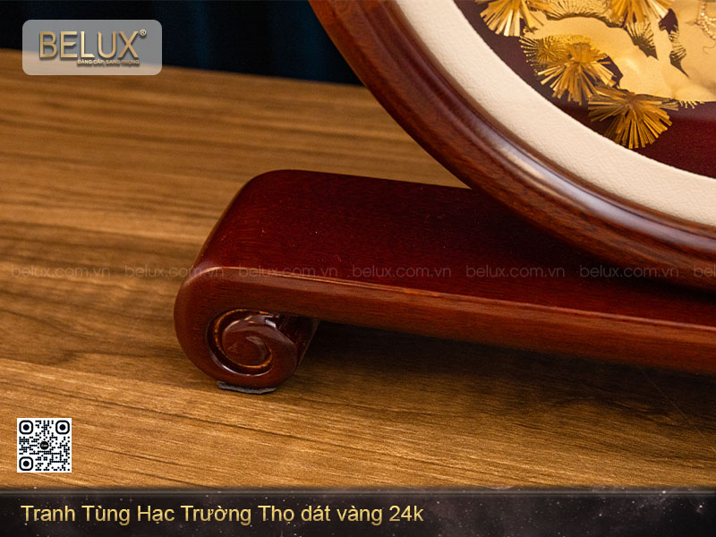 Tranh Tùng Hạc Trường Thọ&nbsp;Dát Vàng 24k D27